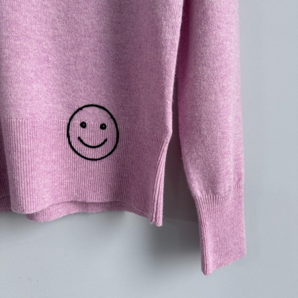 J. Crew Cashmere Classic Fit Crewneck Sweater with Embroidery Pink XS BA402 - Picture 9 of 13